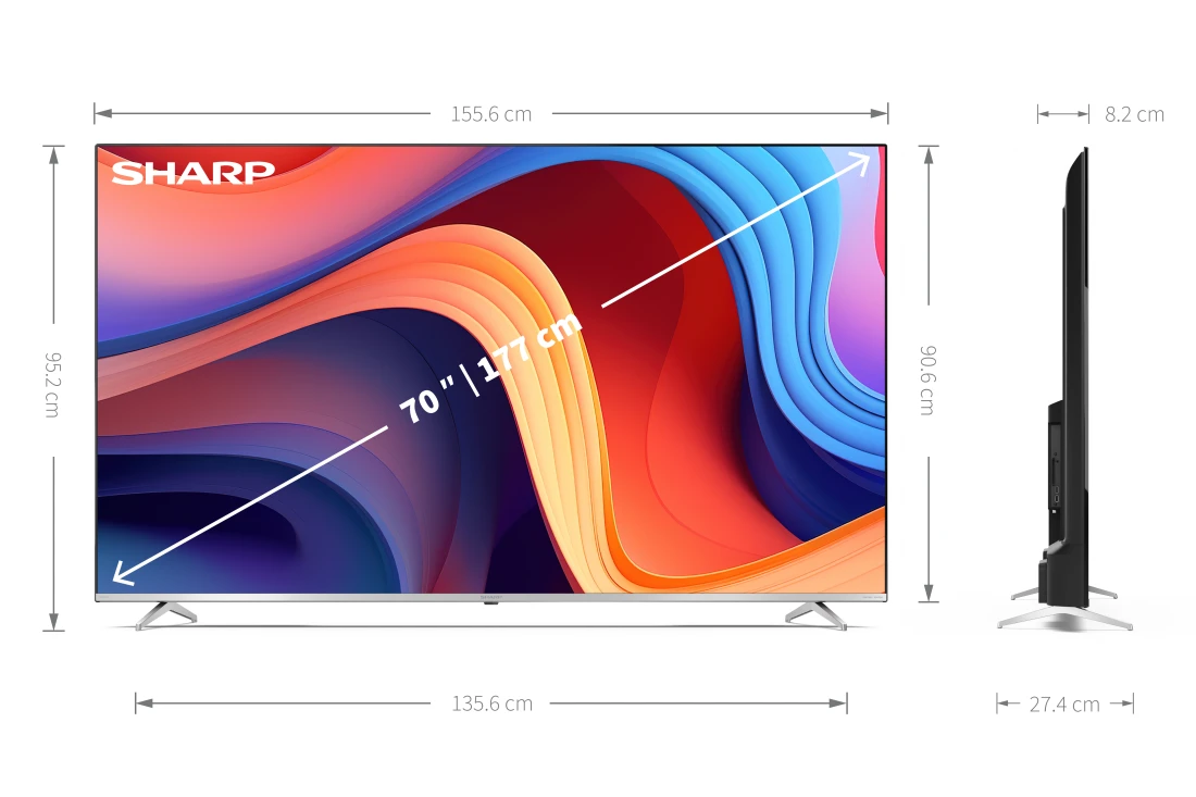 70" 4K ULTRA HD QLED SHARP GOOGLE TV™