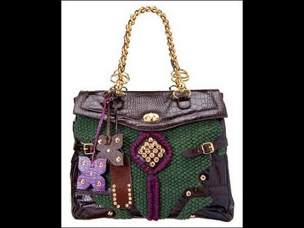 дамска чанта с ярки декорации