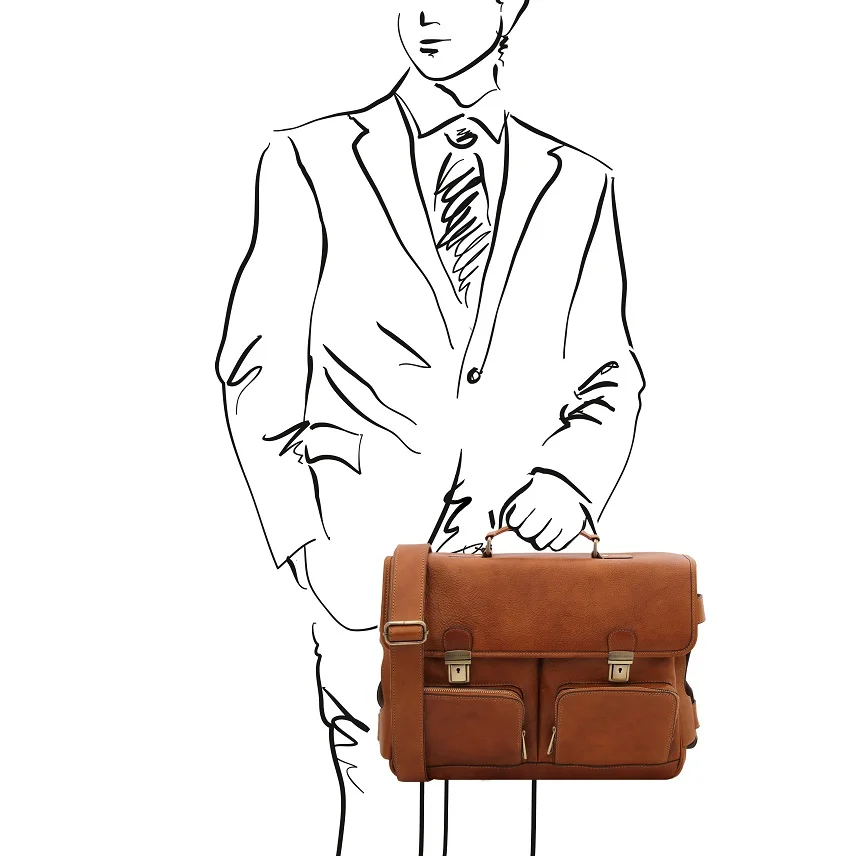 Италианска мъжка бизнес чанта от естествена кожа Tuscany Leather  VENTIMIGLIA TL142069