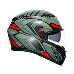 КАСКА K3 AGV E2206 - DECEPT MATT BLACK/GREEN/RED