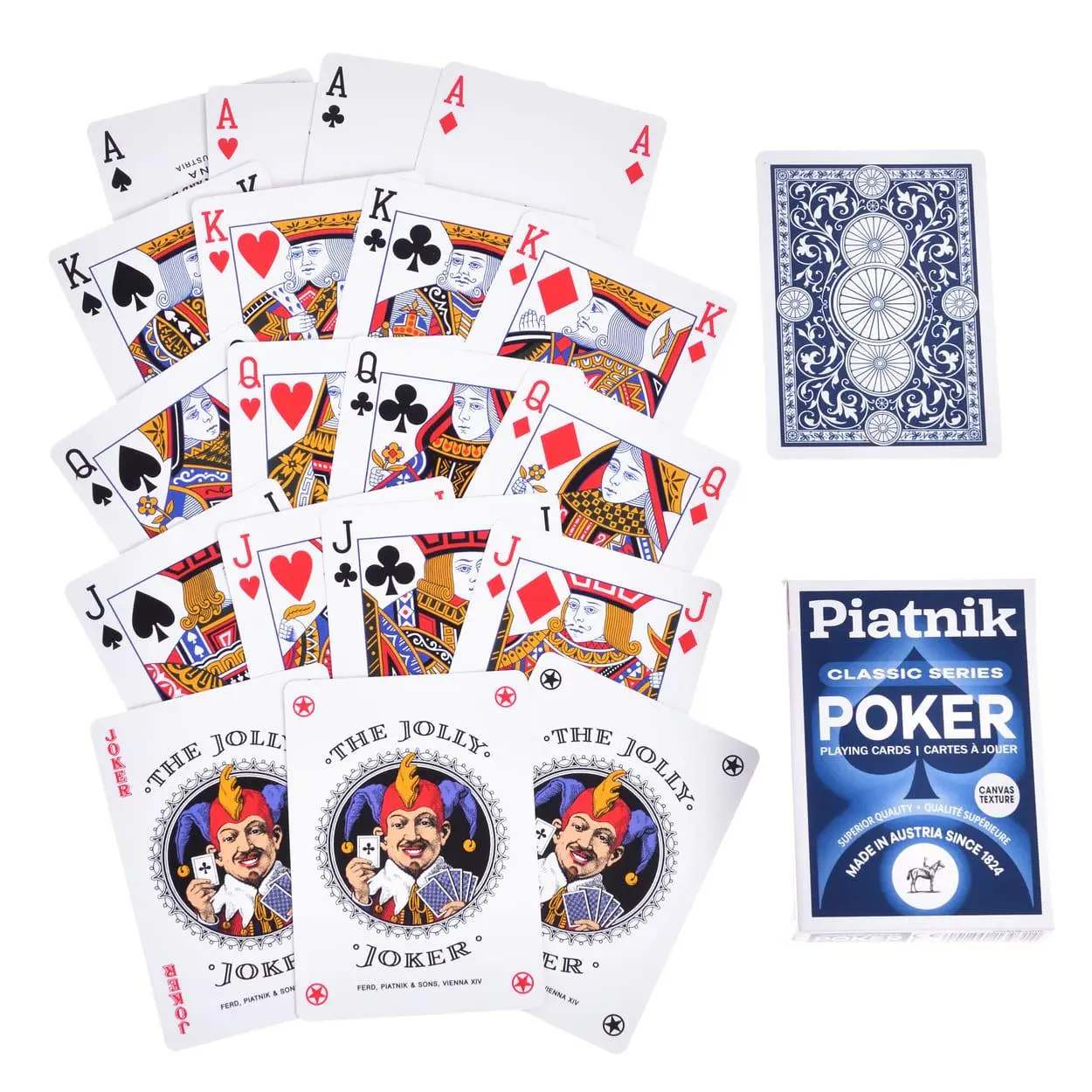 Карти за игра Piatnik - Poker Classic Series, син гръб