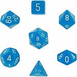 CHESSEX RPG DICE SET - CHESSEX - OPAQUE LIGHT BLUE/ WHITE