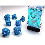 CHESSEX RPG DICE SET - CHESSEX - OPAQUE LIGHT BLUE/ WHITE