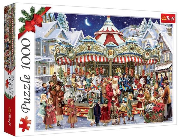 Пъзел Trefl от 1000 части - Коледна въртележка