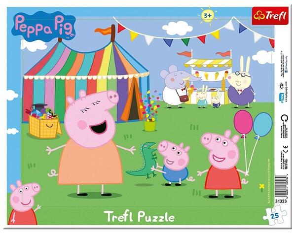 Пъзел в рамка Trefl от 25 части - Прасенцето Пепа в лунапарка