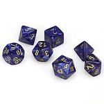 CHESSEX RPG DICE SET - CHESSEX - SCARAB ROYAL BLUE/ GOLD