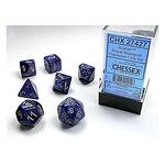 CHESSEX RPG DICE SET - CHESSEX - SCARAB ROYAL BLUE/ GOLD