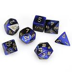 CHESSEX RPG DICE SET - CHESSEX -BLACK-BLUE/ GOLD