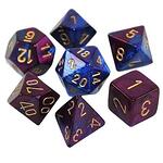 CHESSEX RPG DICE SET - CHESSEX -BLUE-PURPLE/ GOLD