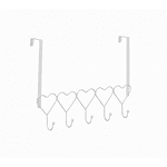 Метална закачалка за врата с форма на сърца в бял цвят за баня, кухня, офис