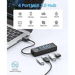 4 Портов USB HUB 3.0 с висока скорост 5Gbps и Windows/Mac OS/Linux съвместимост