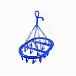 Пластмасов висящ сушилник за дрехи със закачалка и 20 щипки, подходящ за открити и закрити помещения