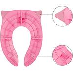 Детска тоалетна седалка адаптер с нехлъзгаща се гумена повърхност, сгъваема модел Бухалче