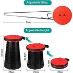 Регулируема сгъваема табуретка с телескопичен механизъм и натоварване до 150 кг подходяща за излети, лов и други