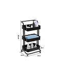Подвижна етажерка на 3 нива с колелца и сгъваема дръжка, която издържа на натоварване до 25 кг