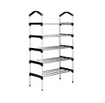 Етажерка за обувки с 5 рафта от поцинковано желязо в сребрист цвят