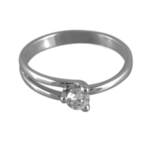 Годежен пръстен бяло злато с диамант 0.25 ct.