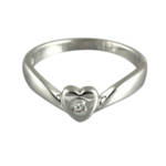 Годежен пръстен бяло злато с диамант 0.06 ct.