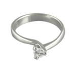 Годежен пръстен бяло злато с диамант 0.15 ct.