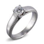 Годежен пръстен бяло злато с диамант 0.33 ct.