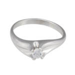 Годежен пръстен бяло злато с диамант 0.16 ct.
