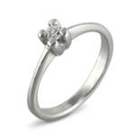 Годежен пръстен бяло злато с диамант 0.08 ct.