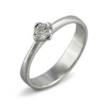 Годежен пръстен бяло злато с диамант 0.15 ct.