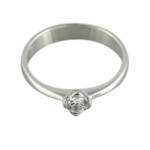 Годежен пръстен бяло злато с диамант 0.15 ct.