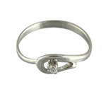 Годежен пръстен бяло злато с диамант 0.03 ct.