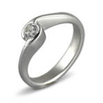Годежен пръстен бяло злато с диамант 0.20 ct.