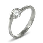 Годежен пръстен бяло злато с диамант 0.33 ct.