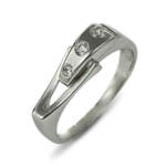 Годежен пръстен бяло злато с диамант 0.045 tcw