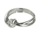 Годежен пръстен бяло злато с диамант 0.25 ct.