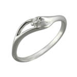 Годежен пръстен бяло злато с диамант 0.05 ct.