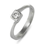 Годежен пръстен бяло злато с диамант 0.10 ct.