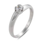 Годежен пръстен бяло злато с диамант 0.20 ct.