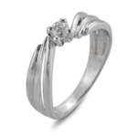Годежен пръстен бяло злато с диамант 0.16 ct.