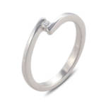 Годежен пръстен бяло злато с диамант 0.03 ct.