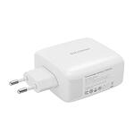 Зарядно устройство за стена Ricomm RC1201 GaN 120W, EU версия, с 1 USB-A и 2 USB-C порта, включен 2.1m USB-C кабел.