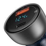 Dual Quick Charger Car Charger Baseus Particular Digital Display QC+PPS 65W (сребрист)