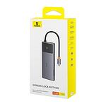 Адаптер Hub 10in1 Baseus 2x HDMI, USB-C, 3xUSB-A+RJ45+SD/TF, PD (сив)