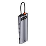 Хъб 11 в 1 Baseus Metal Gleam Series, USB-C към 3x USB 3.0 + 2x HDMI + USB-C PD + Ethernet RJ45 + microSD/SD + VGA + AUX