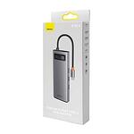 Хъб 9в1 Baseus Metal Gleam Series, USB-C към 2x USB 3.0 + 2x HDMI + USB 2.0 + USB-C PD + Ethernet RJ45 + microSD/SD