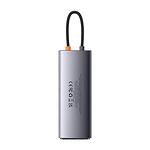 Хъб 9в1 Baseus Metal Gleam Series, USB-C към 2x USB 3.0 + 2x HDMI + USB 2.0 + USB-C PD + Ethernet RJ45 + microSD/SD