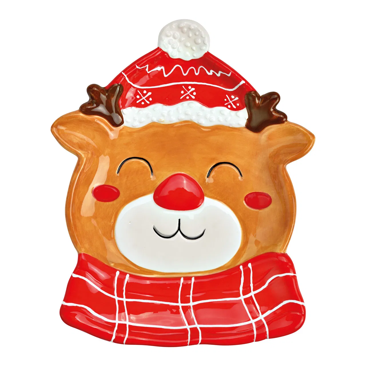 3D керамична коледна чиния елен, 21х17х3см 3D керамична коледна чиния елен, 21х17х3см