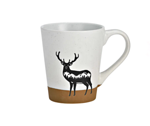 Коледна чаша с елен, бяла, 360мл