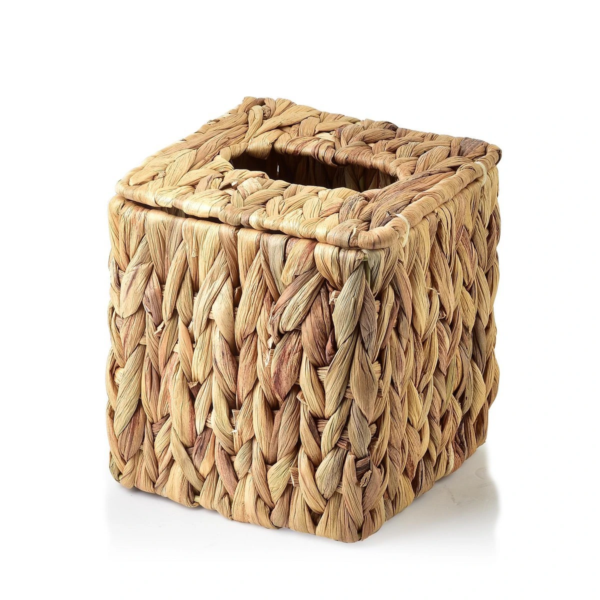 Квадратна плетена кутия за салфетки с капак Квадратна плетена кутия за салфетки с капак