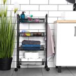 Метална етажерка за съхранение с колелца, 4 нива