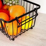 Метална кошница за плодове, черна, 35x20x13.5