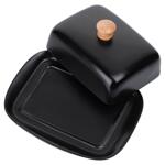 Керамична кутия за масло, черна, 16х12.5х7см